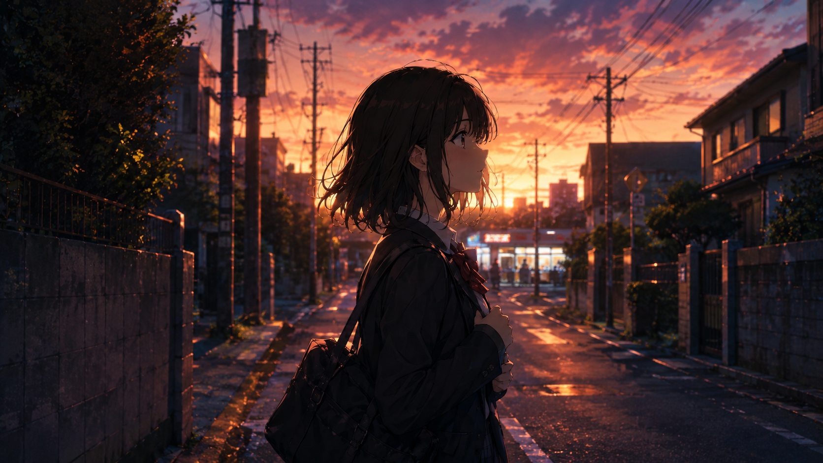 青いレモネードと同意書：夕暮れのシーン