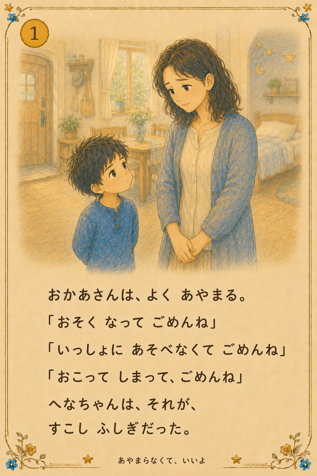 絵本『あやまらなくて、いいよ』の最初のページ