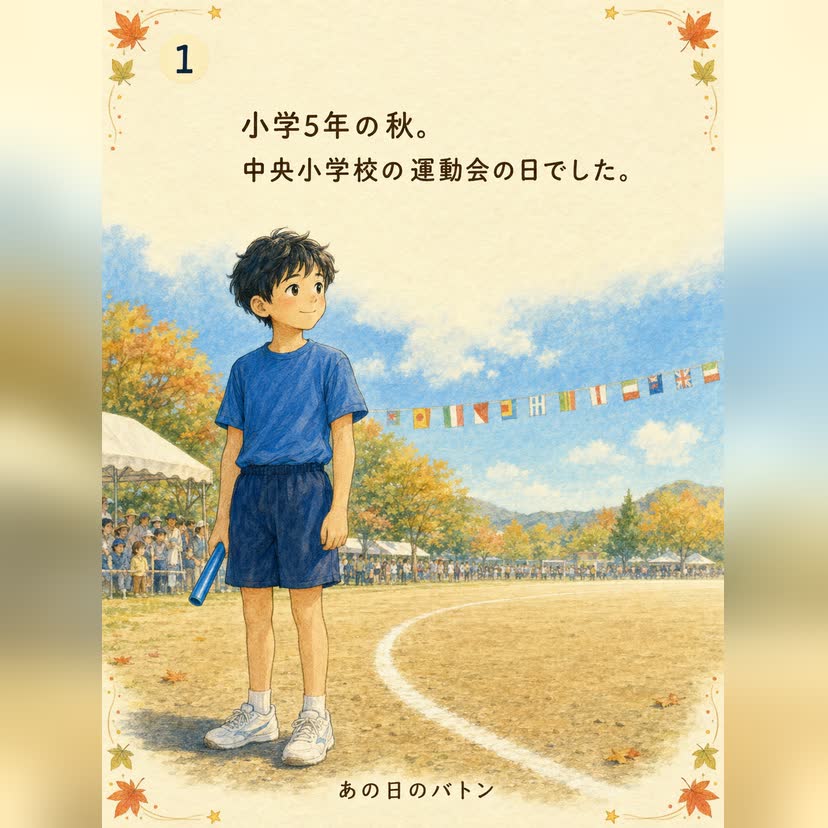 絵本「あの日のバトン」の表紙